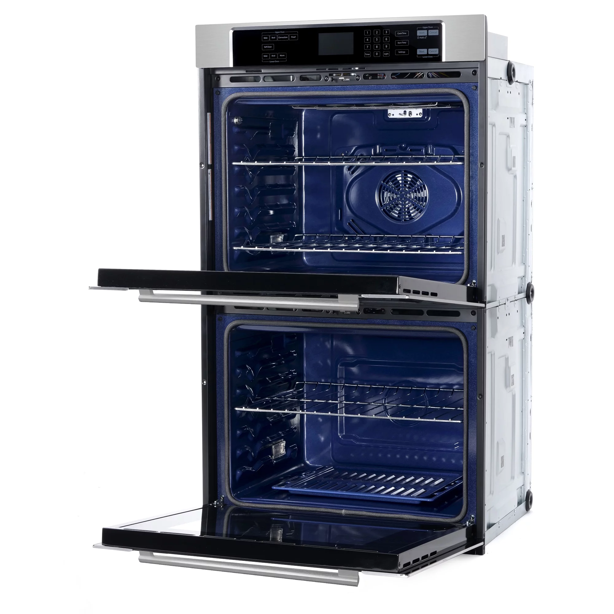 Cosmo 30" Double Wall Oven in Stainless Steel with True European Convection