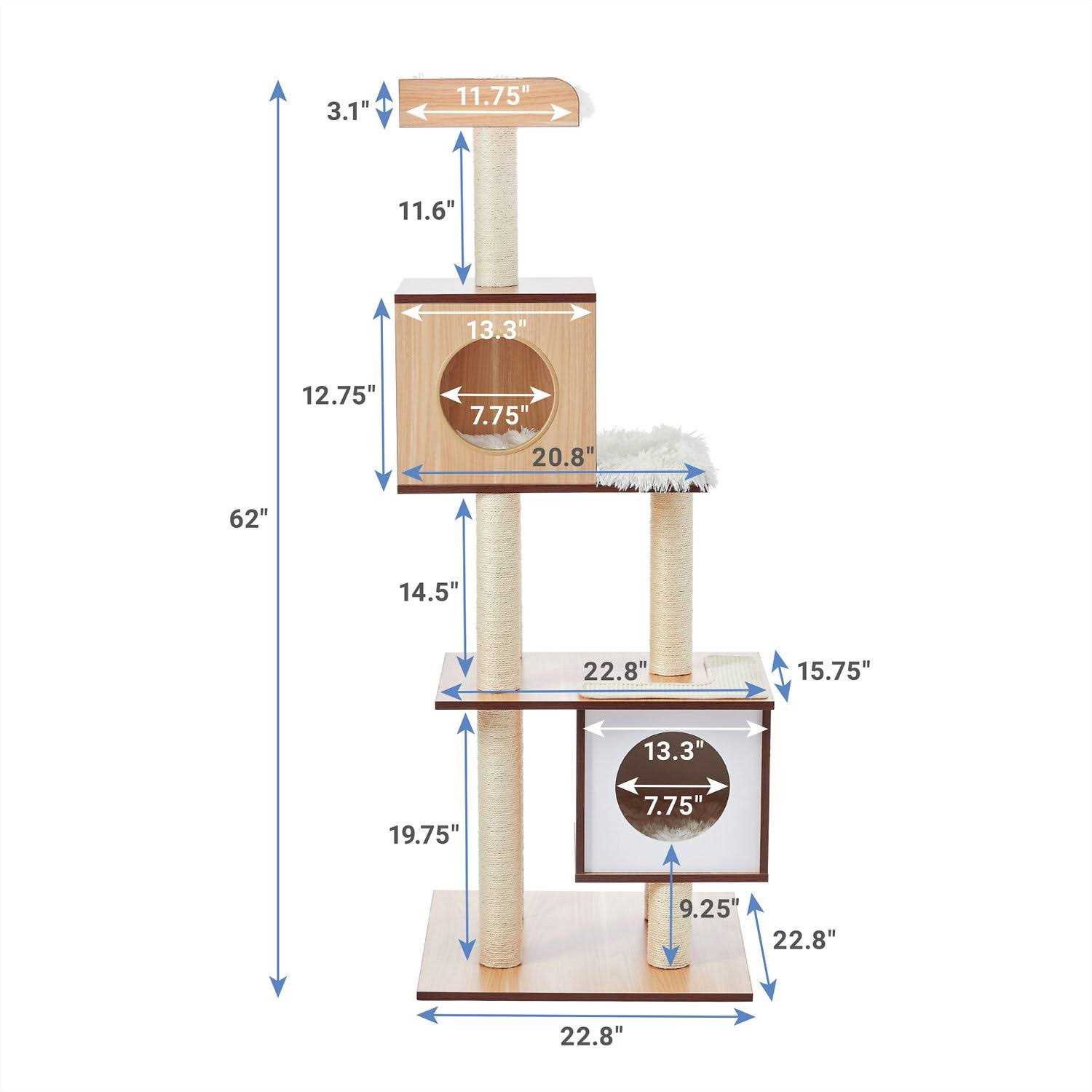 Frisco 62-in Modern Cat Tree Condo - Pet Supplies online store