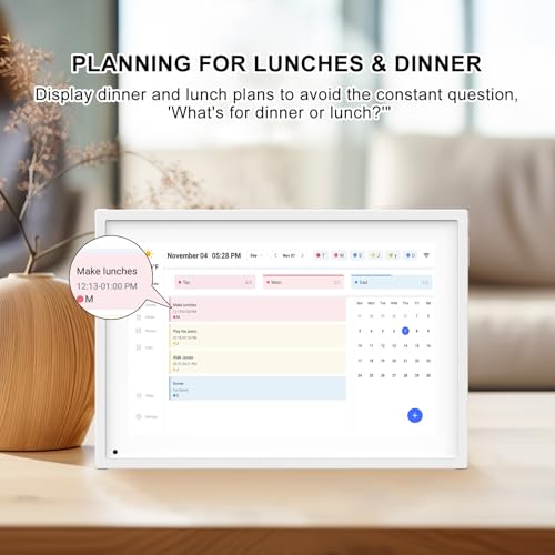 10.1 Inch Smart Digital Calendar Planner & Chore Chart, IPS HD Touchscreen Interactive Display for Family Schedules