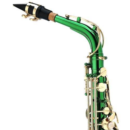 Mendini by Cecilio MAS-GL+92D+PB Green Lacquer E Flat Alto Saxophone with Tuner, Case, Mouthpiece, 10 Reeds and More