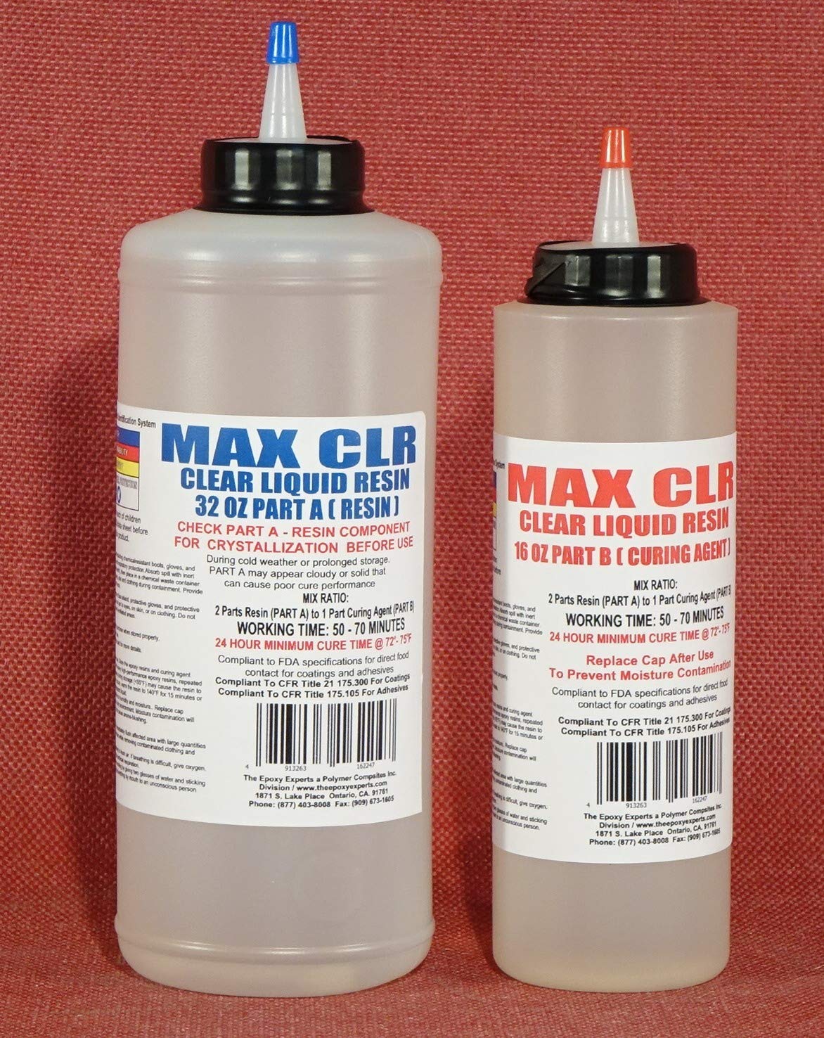 MAX CLR Epoxy Resin -Food Safe FDA Compliant Coating -Crystal Clear, Stain Resistant