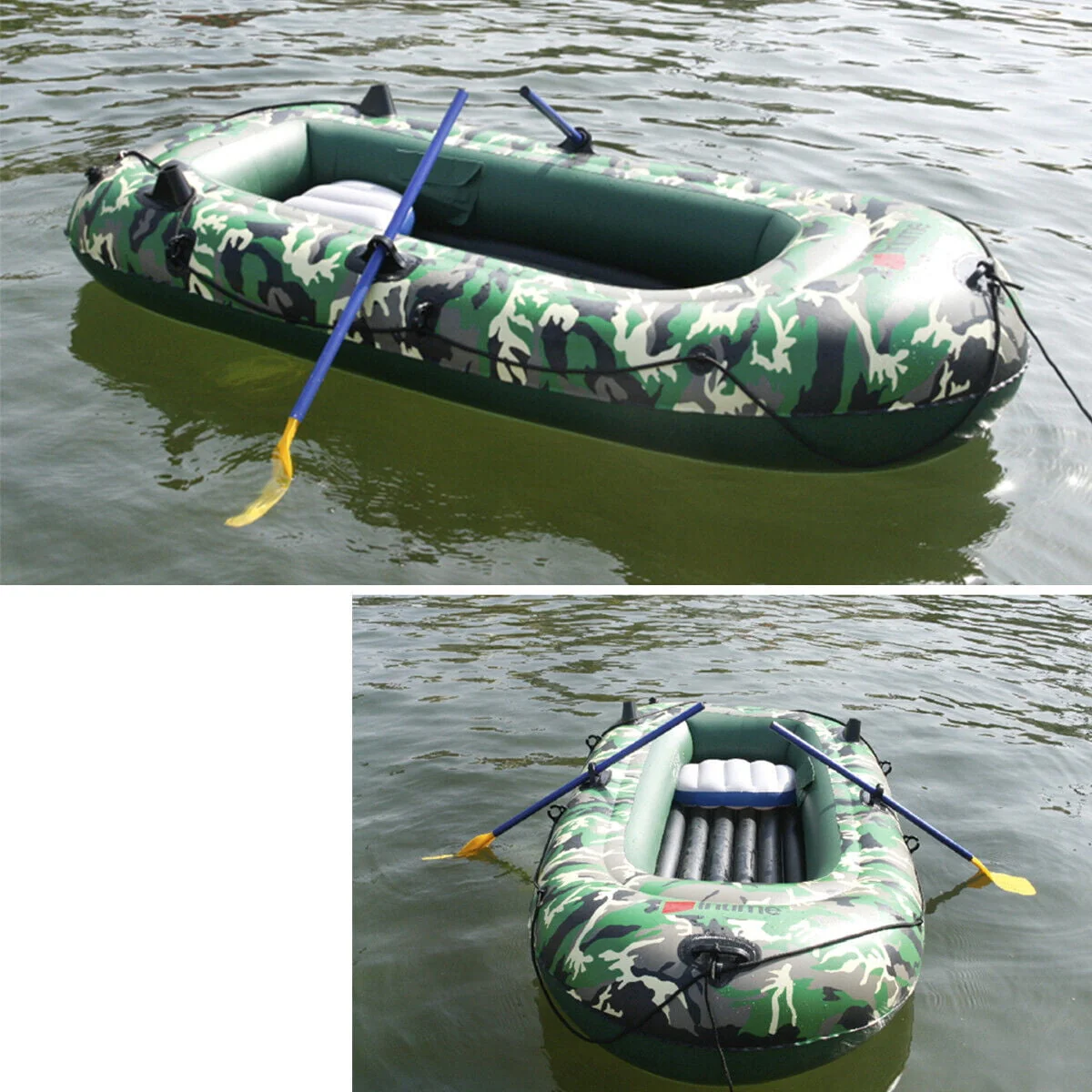Inflatable Fishing Rowing Boat 3-Person PVC Dinghy Kayak Raft With Paddle Oars USA