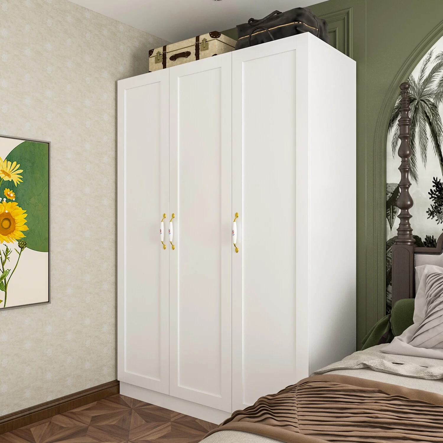 FUFU&GAGA 47.2"W Contemporary Modern Freestanding Wardrobe Armoire Closet