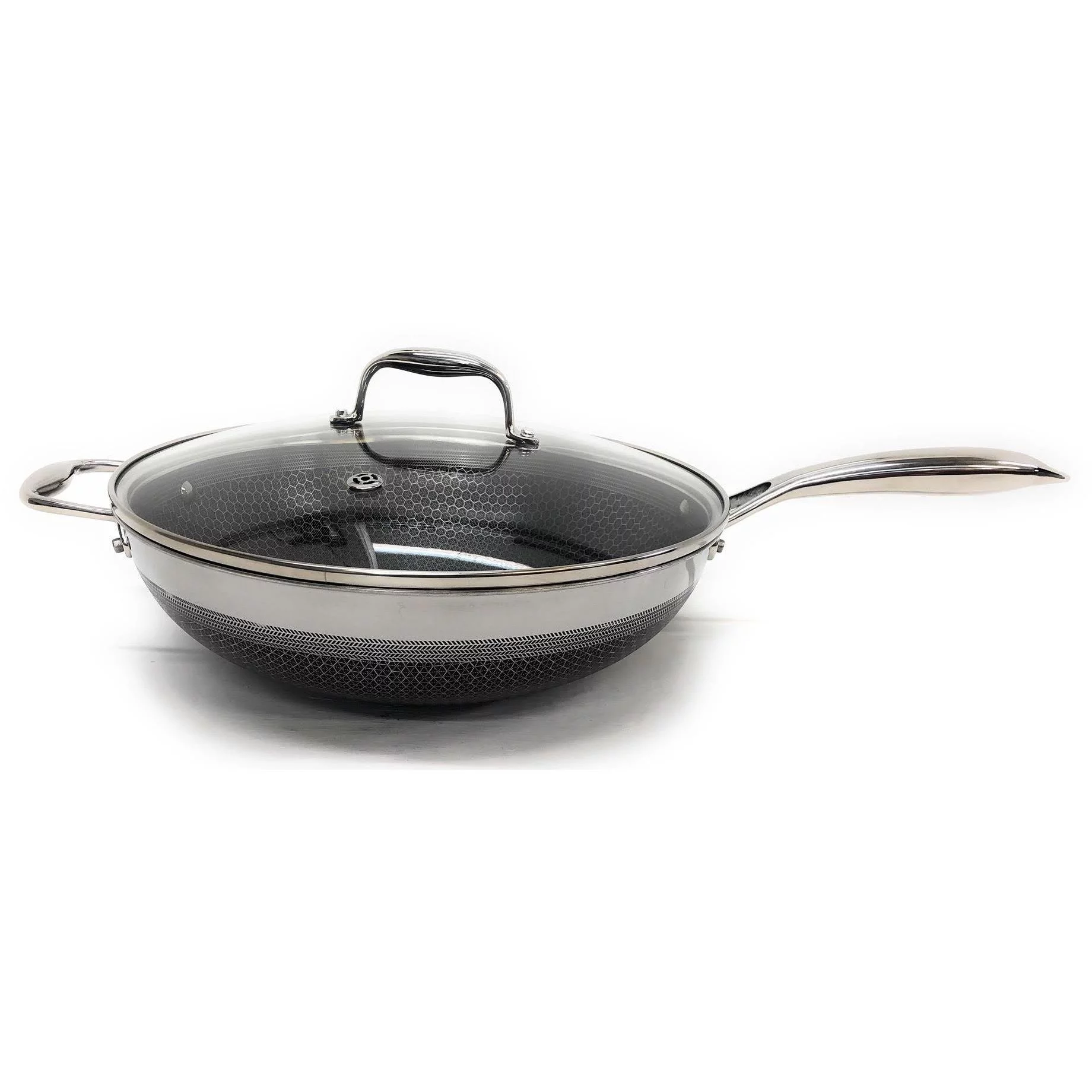 Hexclad Commercial 7 Piece Cookware Pan Set, Hybrid, Nonstick Tri-Ply, Stainless Steel - Radiant Selections