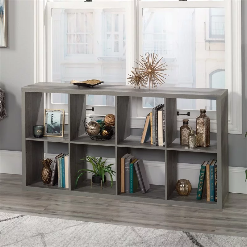 Sauder 8-Cube Organizer Storage Bookshelf, Mystic Oak Finish