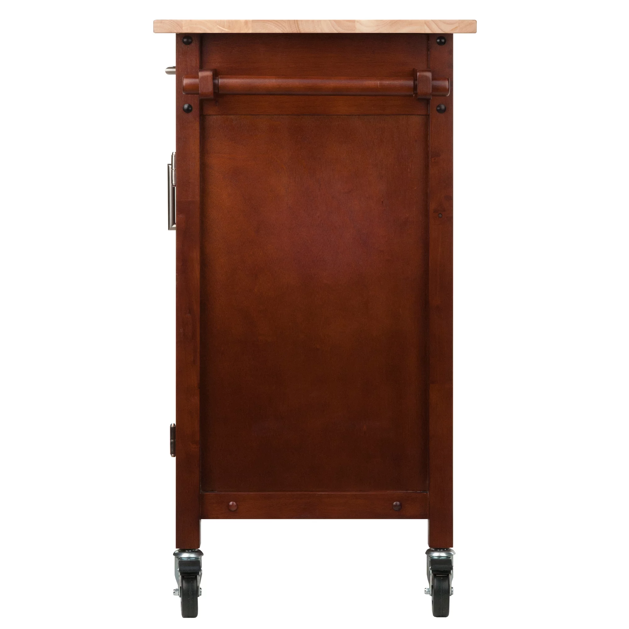Winsome Wood Marissa Kitchen Utility Cart, Two-Tone, Natural & Walnut Finish
