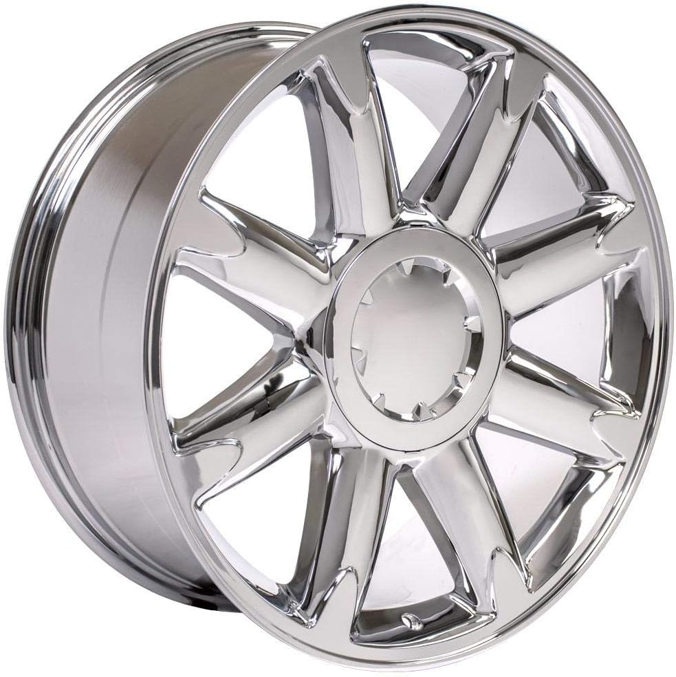 OE Wheels LLC 20 inch Rim Fits 6x139.7 Silverado Suburban Tahoe Sierra Yukon Escalade CV85 20x8.5 Chrome Wheels Hollander: 5304