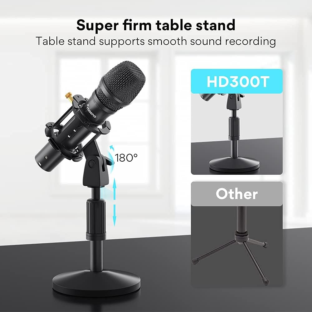 USB/XLR Instrument Dynamic Microphone, MAONO Metal Professional Zero-Latency Monitoring Vocal Mic with Volume Control, Shock Mount and Pop Filter