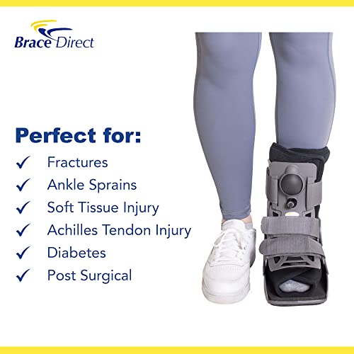 Ultra Light Short Full Shell Walking Boot- Air Cast for Foot & Ankle Injury, Sprained Ankle, Fracture, Broken Foot, Achilles Tendon Injury