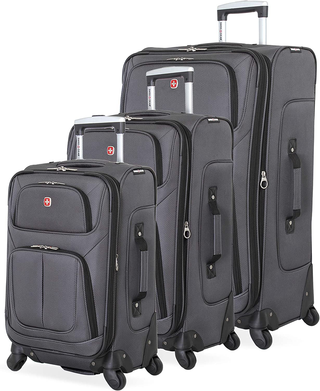 SwissGear 3 PC Spinner Suitcase Set Dark Grey