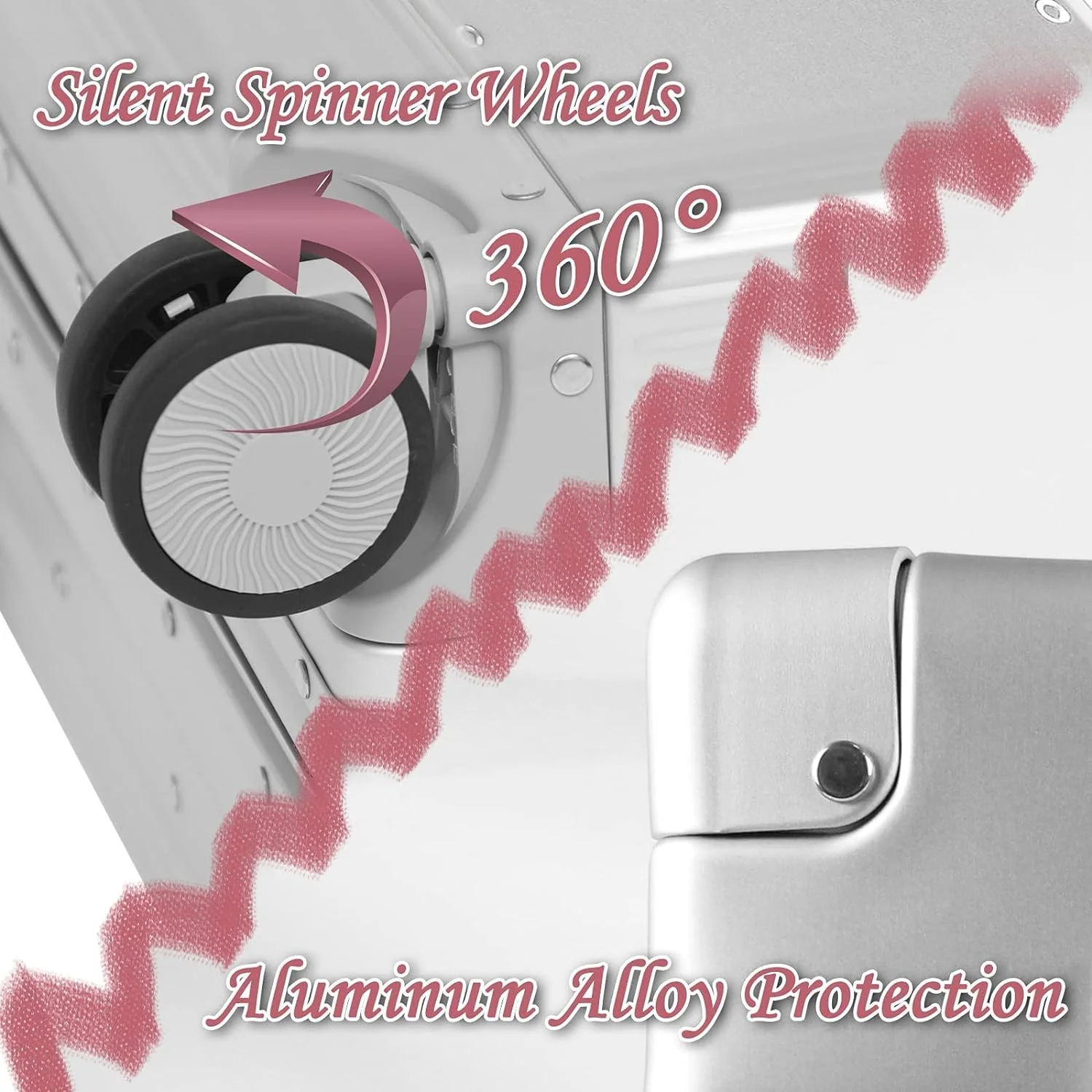 DOMINOX All Aluminum Carry On Luggage Hard Shell Luggage Aluminum Suitcase for Travel Zipperless Luggage Checked Luggage with Silent 360° Spinner