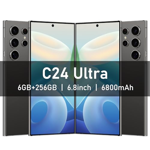 C24 Ultra 5G Smartphone, 6+256GB Unlocked Phone,48+108MP Zoom Camera，6800mAh 6.8" HD Screen Unlocked Cell Phone, 6+256GB Android13.0