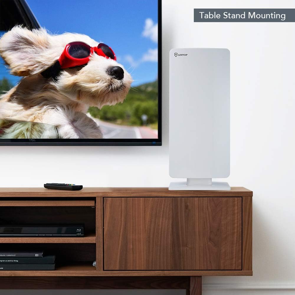 ANTOP “Big Boy” AT-400BV Outdoor/Indoor HDTV Antenna, Smartpass Amplifier, 85 Miles Range,UHF/VHF Range Enhanced, Built-in 4G LTE Filter