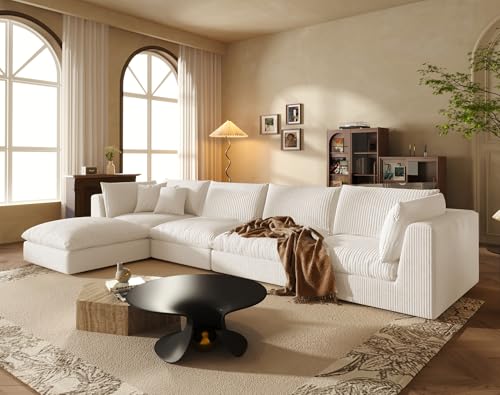 Oversized Sectional Sofa Couch, 163'' Cloud Modular Couch with Ottoman