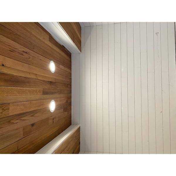 Vintage Timber 3/8 in T. x 4 ft. Random Width 3 in. 5 in. W., 10.59 sq. ft. quartersawn Oak Barnwood Ceiling and Wall Planks