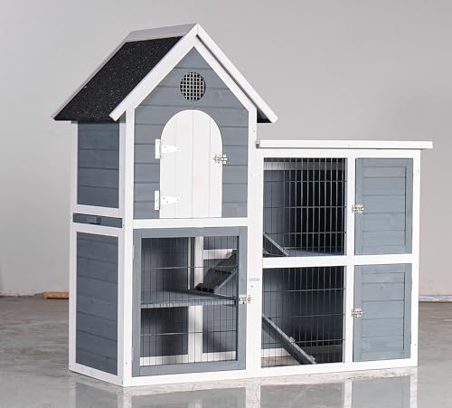 122" Large Chicken Coop with Run,Outdoor Chicken Run W/Nesting Box & Perch,Wooden Hen House W/Ramp & Sliding Trays