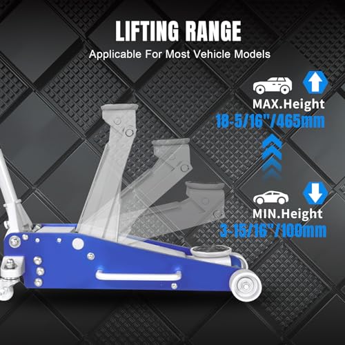 BIG RED 1.5 Ton Floor Jack,Aluminum and Steel Hydraulic Low Profile Car Jack with Dual Piston Quick Lift Pump
