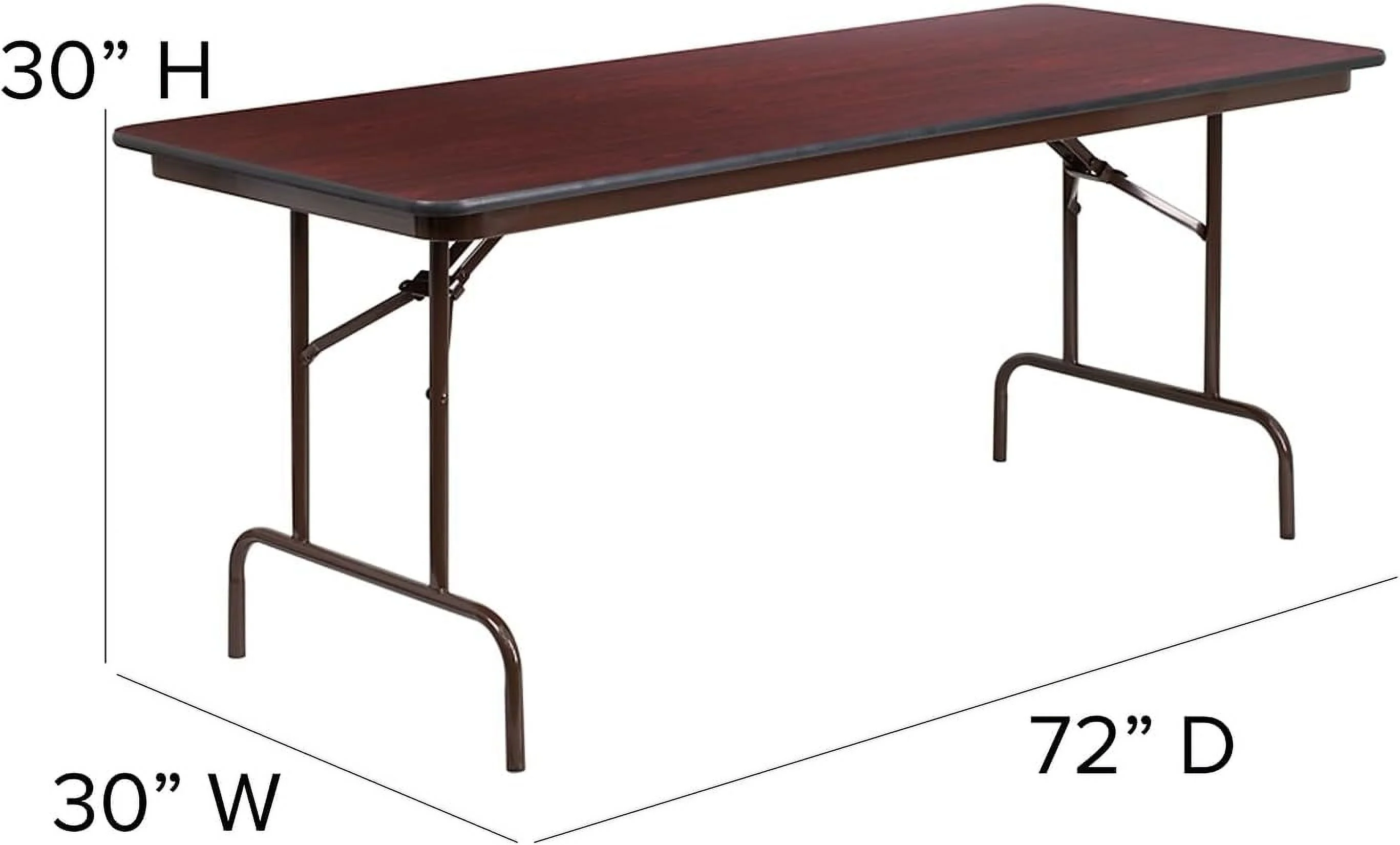 Frankie 6-Foot Mahogany Melamine Laminate Folding Banquet Table