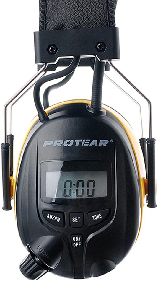 PROTEAR Digital AM FM Radio Headphones, 25dB NRR Ear Protection Safety Ear Muffs