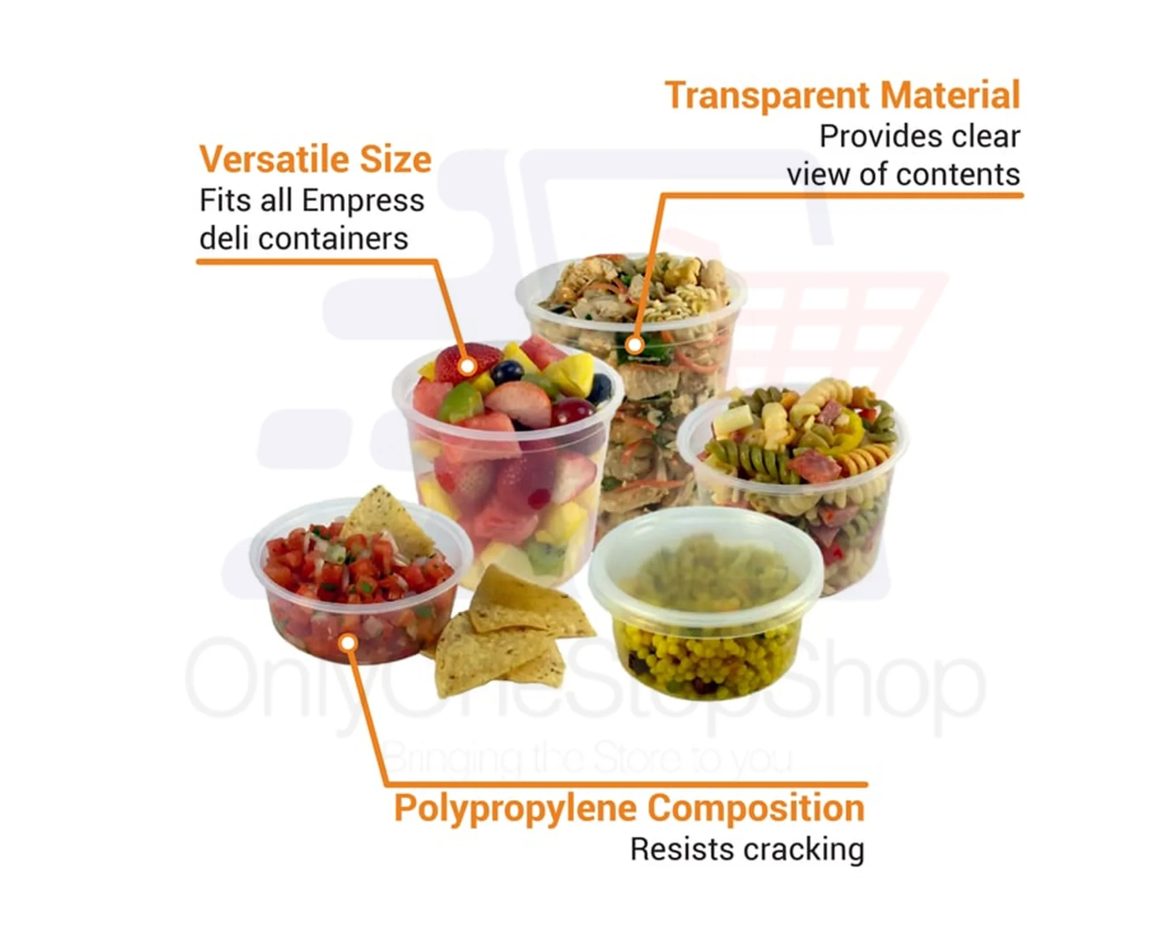 VeZee 64oz Deli Containers with Lids - Plastic Deli Containers with Leak-Proof Lids - Stackable Microwave-Safe - Eco-Friendly - Set of 50