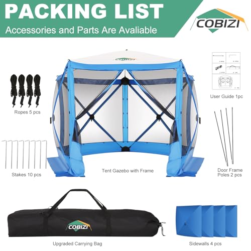COBIZI 12x12ft Pop up Gazebo Screen Tent Screen House for Camping, Camping Outdoor Screened Gazebo, Canopy Tent