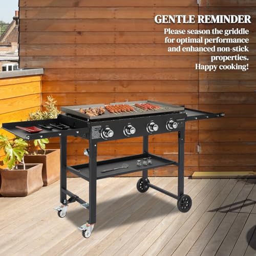 Outvita 2 Burner Portable Flat Top Gas Grill, 28" Propane Griddle, 30,000 BTU
