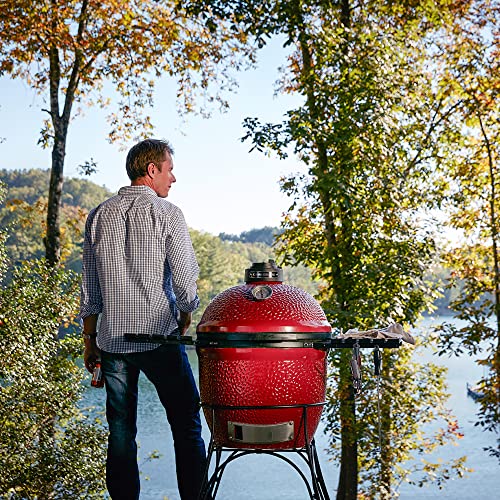 Kamado Joe Classic Joe Series II 18-inch Ceramic Charcoal Grill and Smoker with Cart, Side Shelves