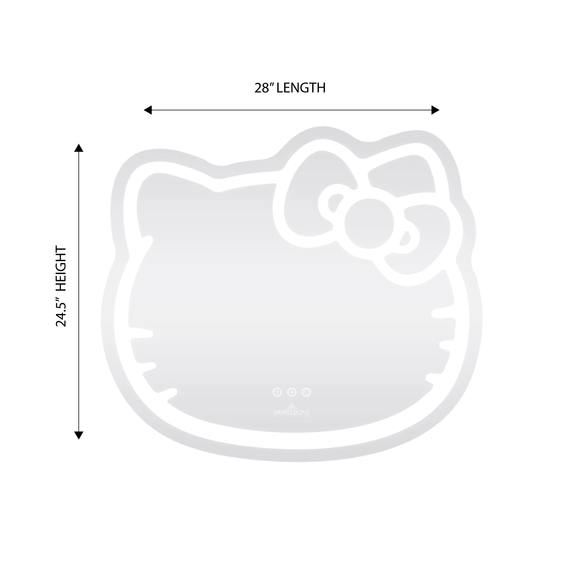Impressions Vanity Hello Kitty LED Makeup Mirror, Wall Mount Tabletop Lighted Mirrors with Touch Sensor - Radiant Selections