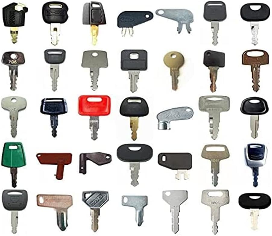 100Pcs Heavy Construction Equipment Keys Master Set For Komatsu Caterpillar John Deere Kubota Bomag For CASE IH Kobelco Bobcat Heavy Equipment
