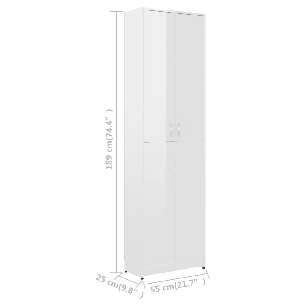 vidaXL Hallway Wardrobe High Gloss White 21.7x22x9.8x22x74.4x22 Chipboard