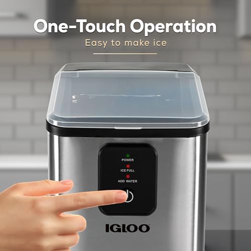 Igloo Electric Countertop Ice Maker Machine - Automatic and Portable - 33 Pounds in 24 Hours - Icecube Maker - Plastic Scoop and Basket