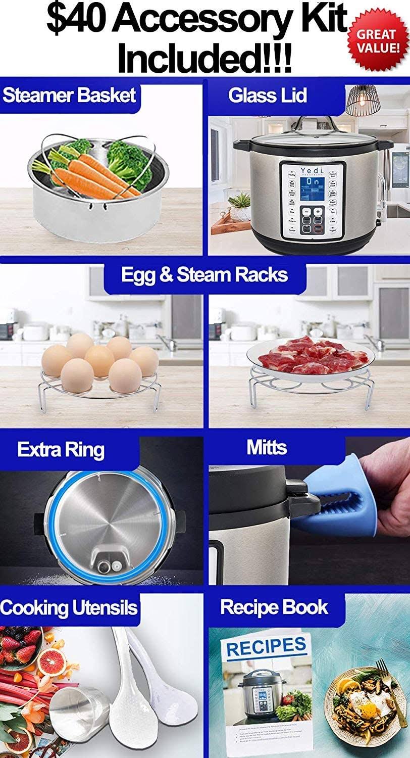 Yedi 9-in-1 Total Package Instant Programmable Pressure Cooker XL 8 qt Capacity