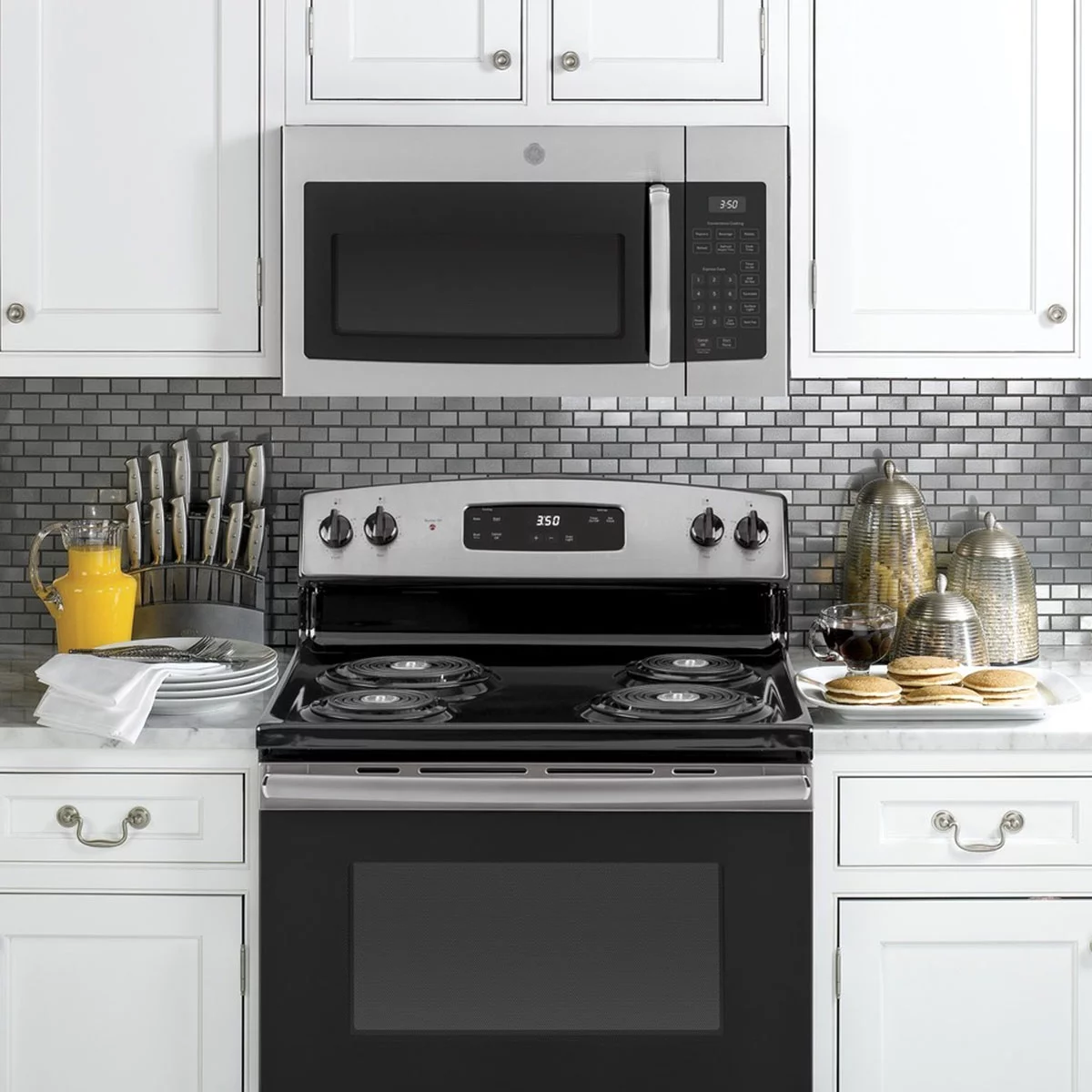 GE JVM3160RFSS 30 Over-the-Range Microwave Oven with 1.6 cu. ft. Capacity 2-Speed 300 CFM Venting in Stainless Steel