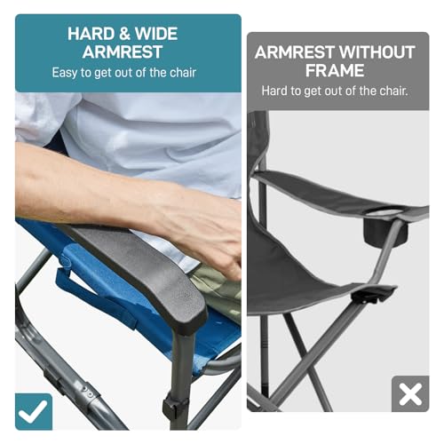 EVER ADVANCED Rocking Chair Outdoor, Quick Set Rocker Camping Chair for Adult, Foldable Rocker Chair Lightweight