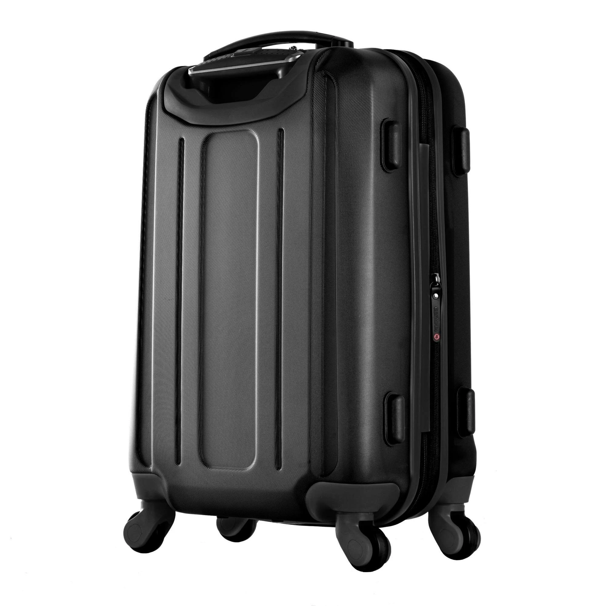 Olympia Apache II Carry-on Hardside Spinner Suitcase, Black/Purple, 21x22