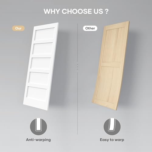 Double 32x84 Inch White Sliding Barn Door Slab with 5.5ft Hardware Kit Included