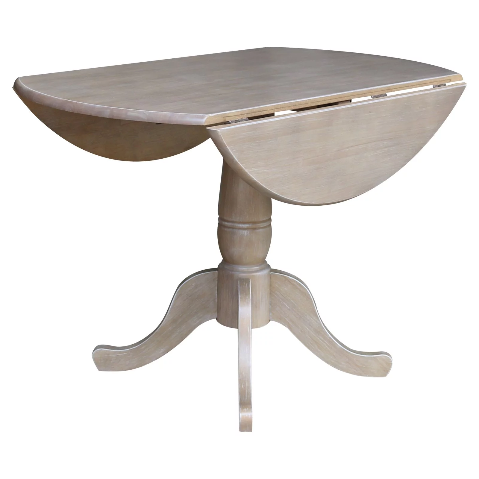 42" Round Dual Drop Leaf Pedestal Table - 29.5"H