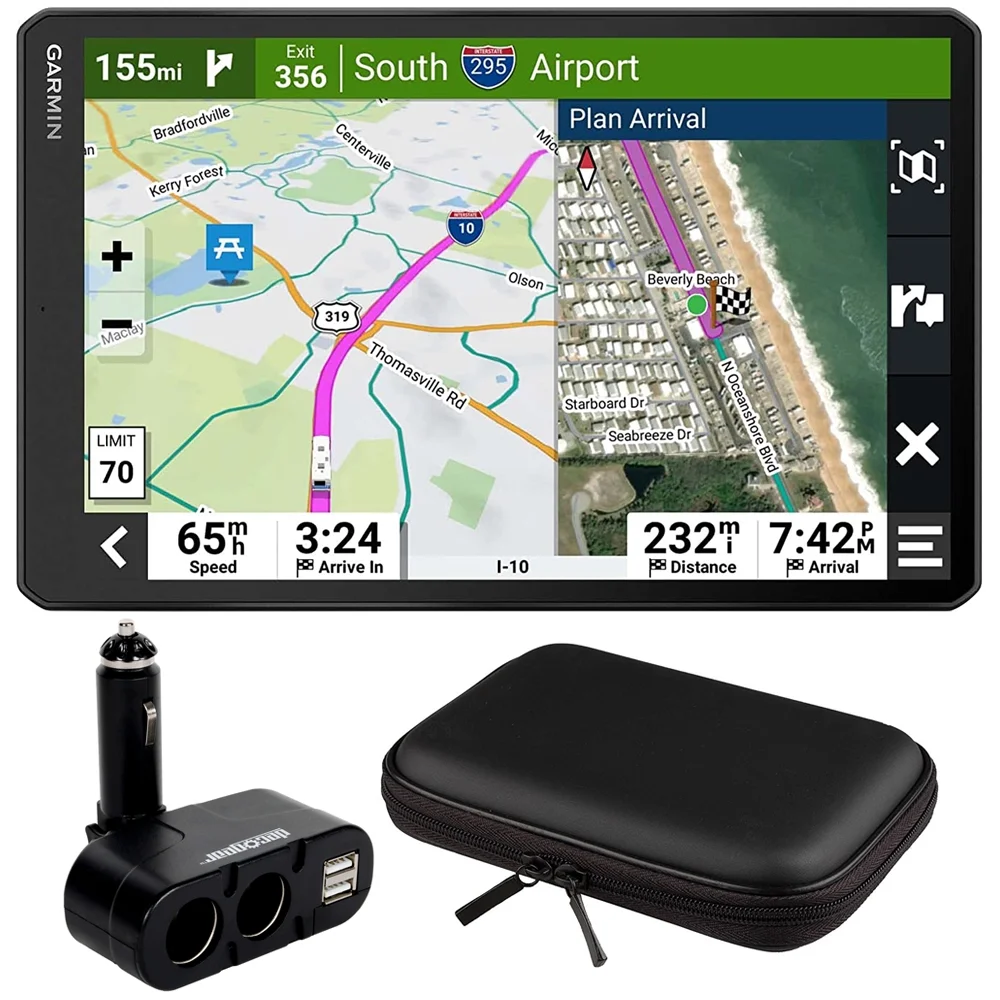 Garmin 010-02749-00 RV 1095 10" RV GPS Navigator Deco Gear Dual DC12V/24V Electronic Multifunction Car Socket and Deco Gear Hard Shell EVA Case