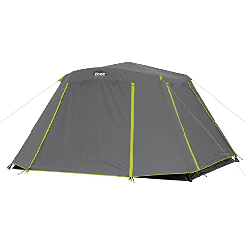 CORE Instant Cabin Tents | 6 Person / 9 Person / 10 Person / 12 Person Family Cabin Multi Room Pop Up Tents Car Camping | Included Storage Pockets
