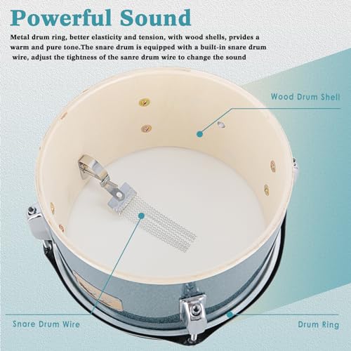 EASTROCK Kids Drum Set, 5-Piece 16 Inches Junior Drum Sets for Kids, Drummer, Beginner Youth Drumset for 7-12 Years Old with Throne,Cymbal,Pedal