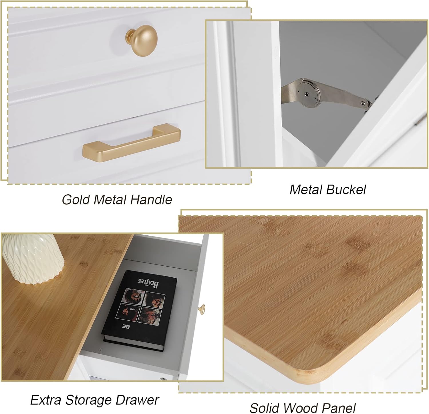 UEV Double Kitchen Trash Cabinets,Two Tilt Out Trash Cabinets with Solid Hideaway Drawers