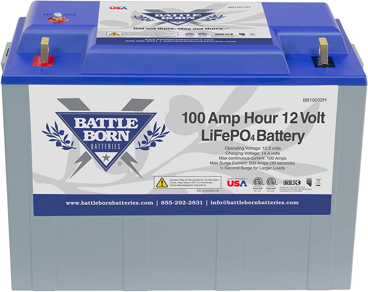Battle Born Batteries LiFePO4 Deep Cycle Battery - 100Ah 12v with Built-In BMS - 3000-5000 Deep Cycle Rechargeable Battery - Perfect for RV/Camper