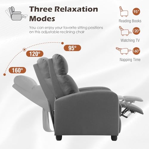 BestMassage | Recliner Chair | with 2 Point Massage Function | Black | with Lumbar Support, Adjustable Push Back, Wide Armrests