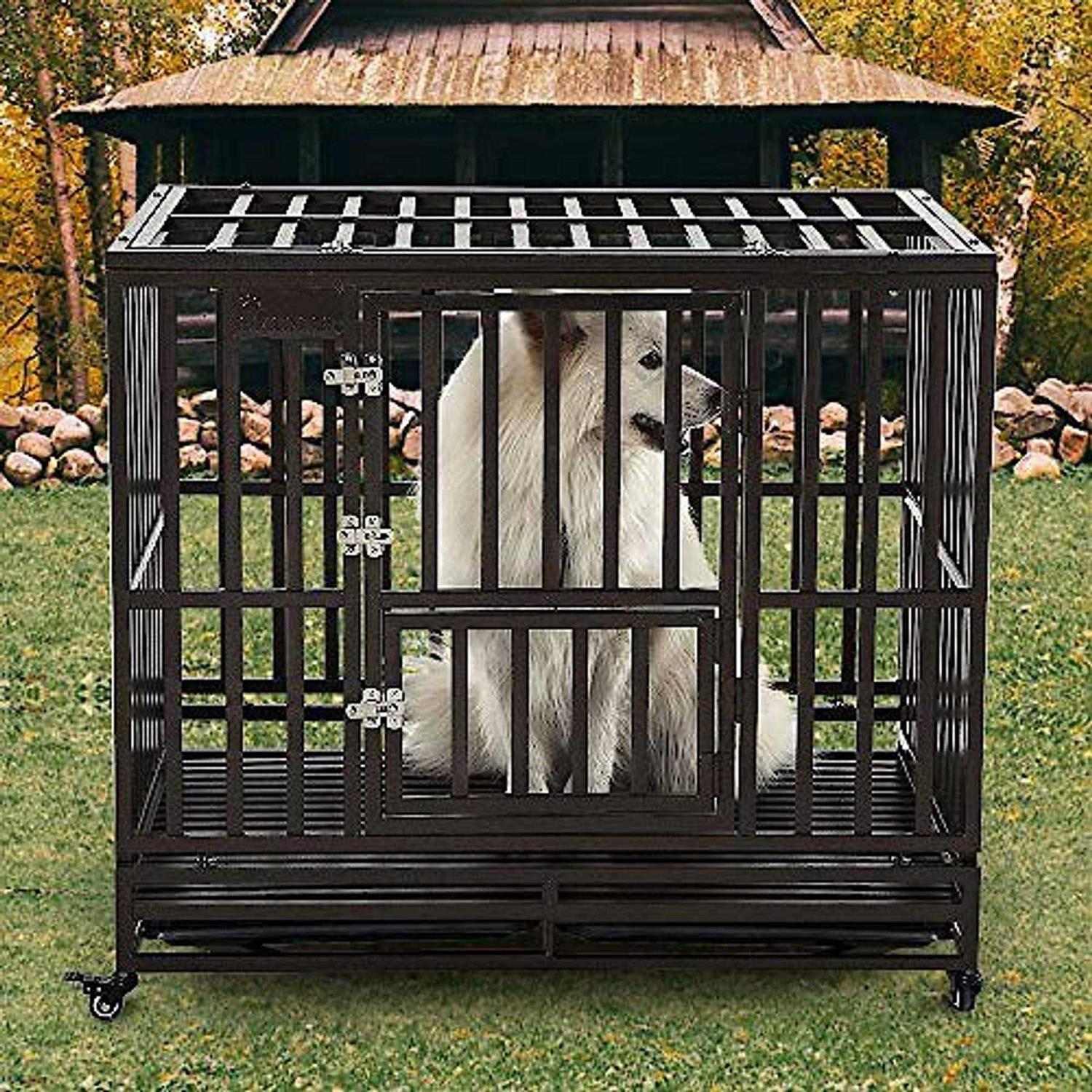 SMONTER Heavy Duty Strong Metal I Shape Dog Crate - Pet Supplies online store