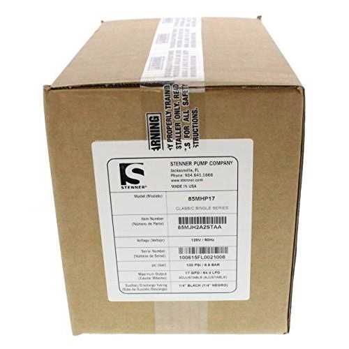 Stenner Pump 85mhp17. Stenner Peristaltic Pump Adjustable Head Rated at 0.8 to 17.0 gpd Adjustable Head. Rated at 100 psi. Ideal Chlorine Pump