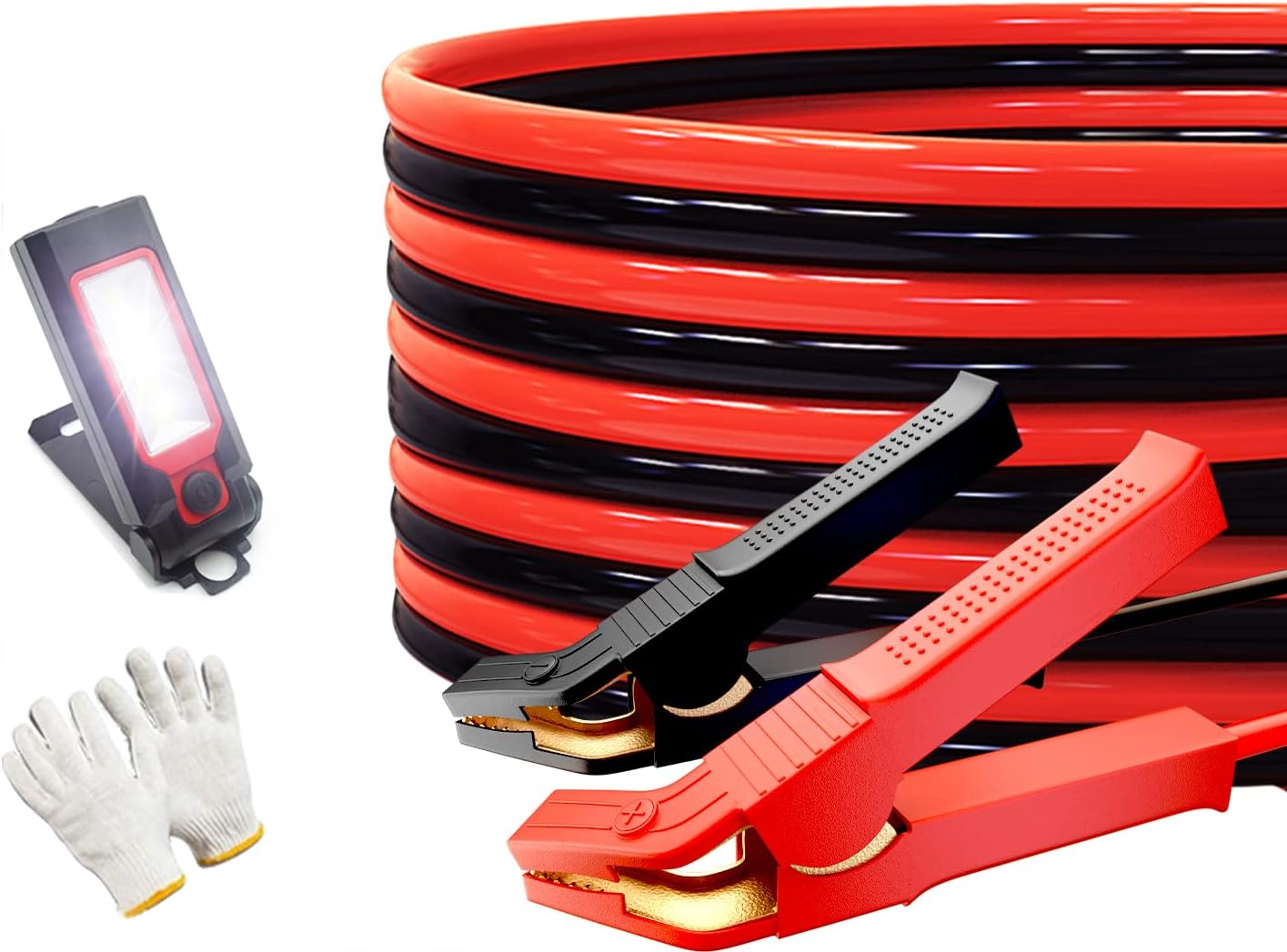 AUTOGEN 100% Copper Jumper Cables 2 Gauge 16 Feet for Car Battery Heavy Duty Jumper Cables 1000AMP Smart Booster Cables with Strong Clips Carry Bag