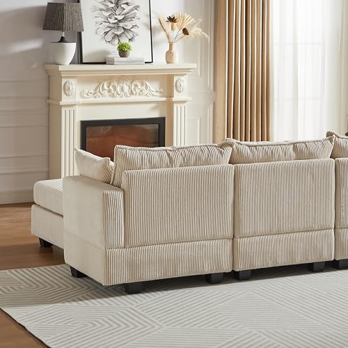 Oversized Modular Storage Sectional Sofa Customizable Seating Group Sofa&Couch Convertible Sleeper Sofabed with Movable Ottomans and Seat