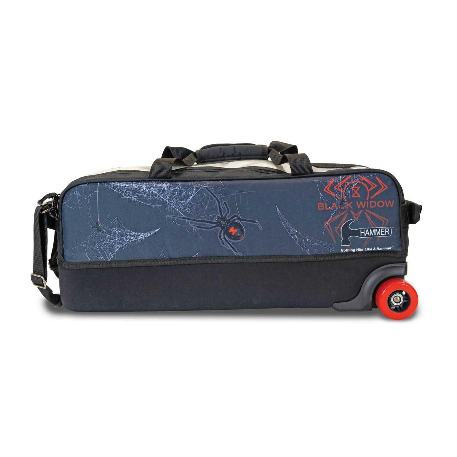Hammer Dye Sub Slim Triple Roller Tote Black Widow Bowling Bag - Sports Supplies Online Store