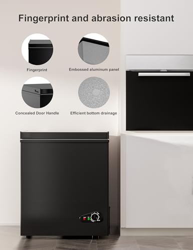 7.0 Cu Ft Chest Freezer - Energy Efficient & Quiet Mini Freezer with Adjustable Thermostat - Compact Deep Freezer for Home, Apartment, and Garage