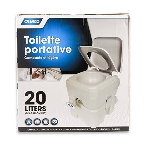 Camco 2.6 Gallon 2.6-Gallon Portable Travel Toilet-Designed for Camping, RV